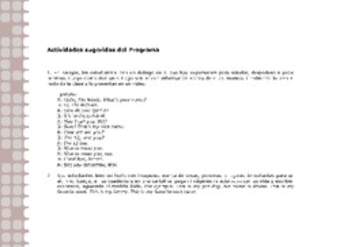 Actividades sugeridas Unidad 1 Actividades sugeridas Unidad 1