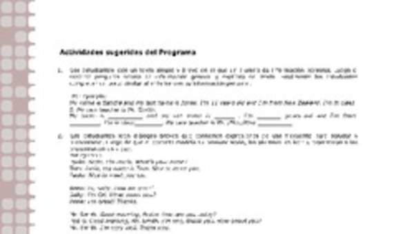 Actividades sugeridas Unidad 1 Actividades sugeridas Unidad 1