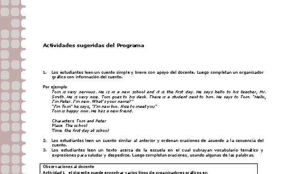 Actividades sugeridas Unidad 1 Actividades sugeridas Unidad 1