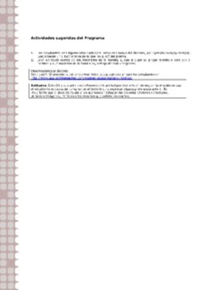 Actividades sugeridas Unidad 1 Actividades sugeridas Unidad 1