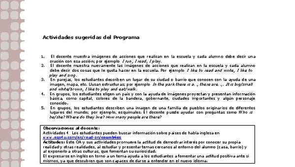 Actividades sugeridas Unidad 1 Actividades sugeridas Unidad 1