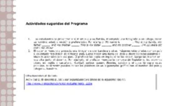 Actividades sugeridas Unidad 1 Actividades sugeridas Unidad 1