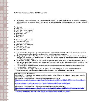 Actividades sugeridas Unidad 1 Actividades sugeridas Unidad 1