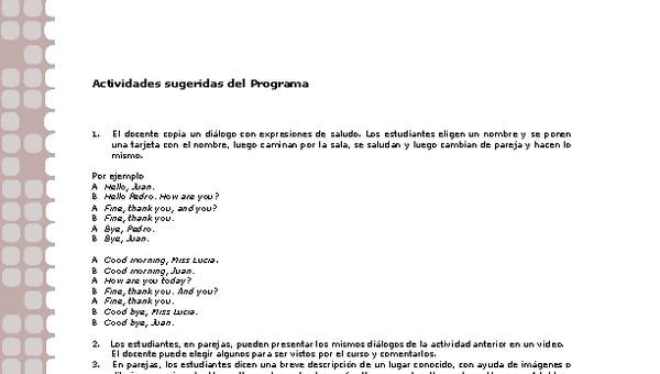 Actividades sugeridas Unidad 1 Actividades sugeridas Unidad 1