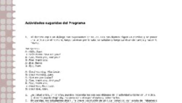 Actividades sugeridas Unidad 1 Actividades sugeridas Unidad 1