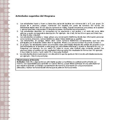 Actividades sugeridas Unidad 1 Actividades sugeridas Unidad 1