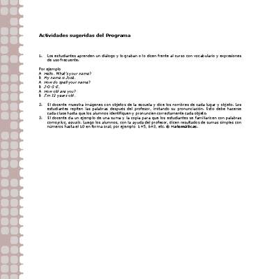 Actividades sugeridas Unidad 1 Actividades sugeridas Unidad 1