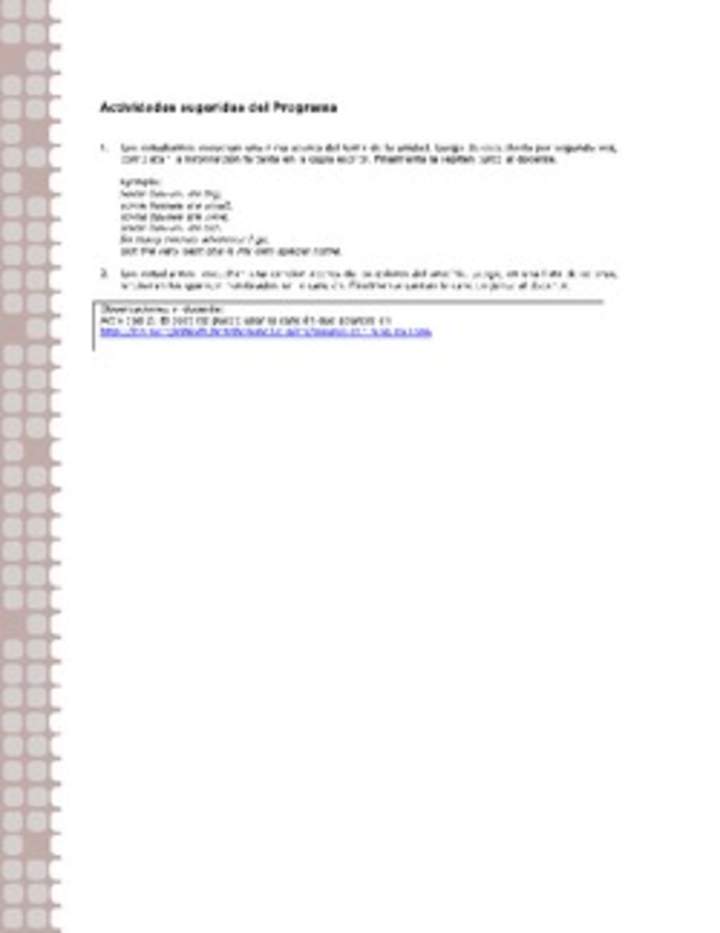 Actividades sugeridas Unidad 2 Actividades sugeridas Unidad 2