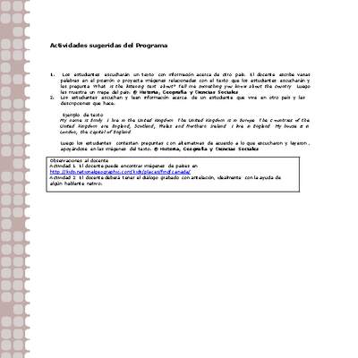 Actividades sugeridas Unidad 2 Actividades sugeridas Unidad 2