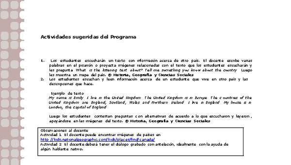 Actividades sugeridas Unidad 2 Actividades sugeridas Unidad 2