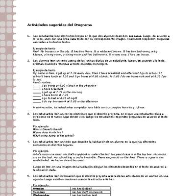 Actividades sugeridas Unidad 2 Actividades sugeridas Unidad 2