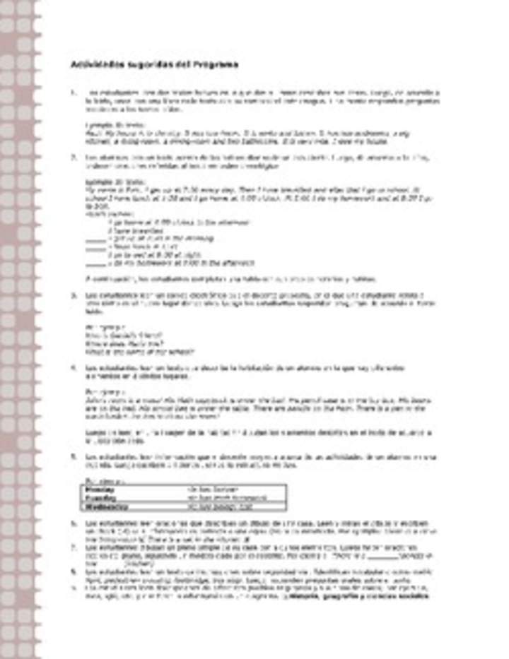 Actividades sugeridas Unidad 2 Actividades sugeridas Unidad 2