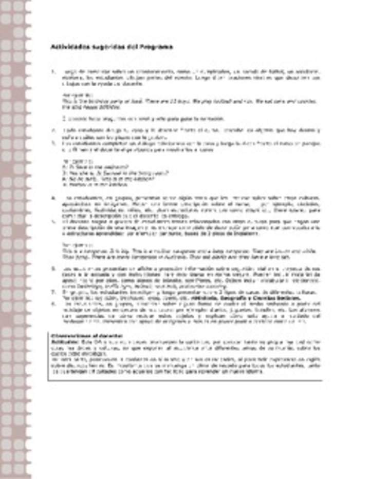 Actividades sugeridas Unidad 2 Actividades sugeridas Unidad 2