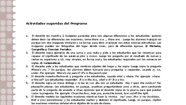 Actividades sugeridas Unidad 2 Actividades sugeridas Unidad 2