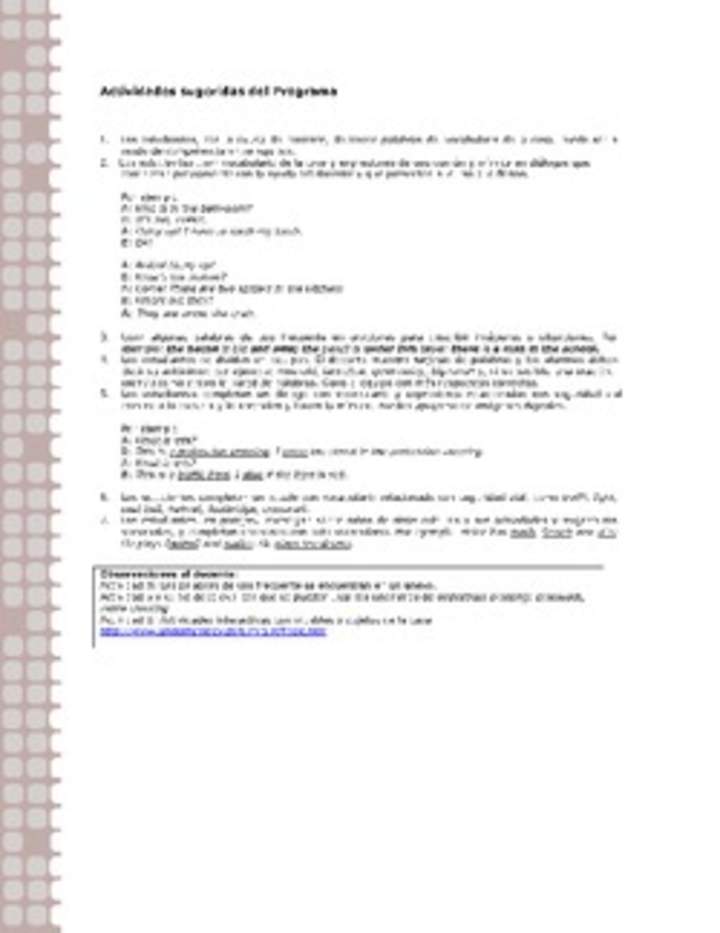 Actividades sugeridas Unidad 2 Actividades sugeridas Unidad 2