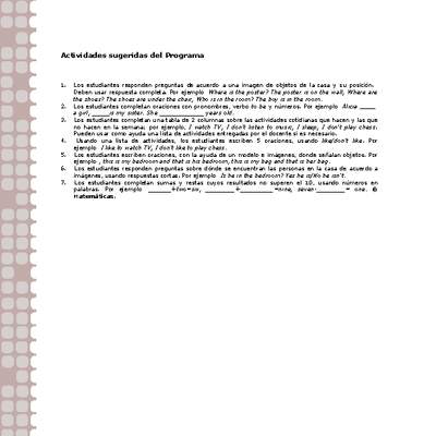 Actividades sugeridas Unidad 2 Actividades sugeridas Unidad 2