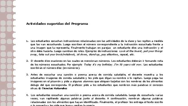 Actividades sugeridas Unidad 1 Actividades sugeridas Unidad 1