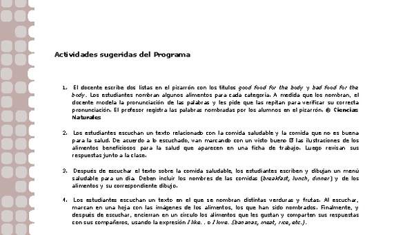 Actividades sugeridas Unidad 1 Actividades sugeridas Unidad 1