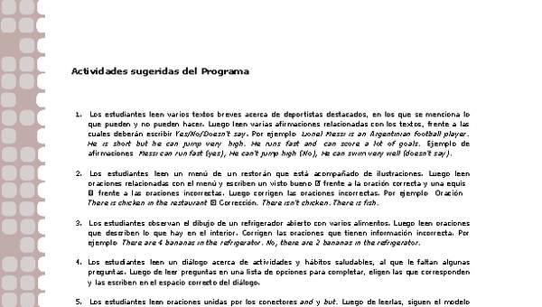 Actividades sugeridas Unidad 1 Actividades sugeridas Unidad 1