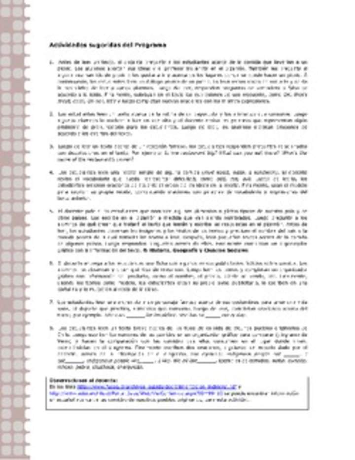 Actividades sugeridas Unidad 1 Actividades sugeridas Unidad 1