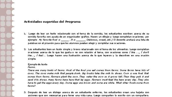 Actividades sugeridas Unidad 1 Actividades sugeridas Unidad 1