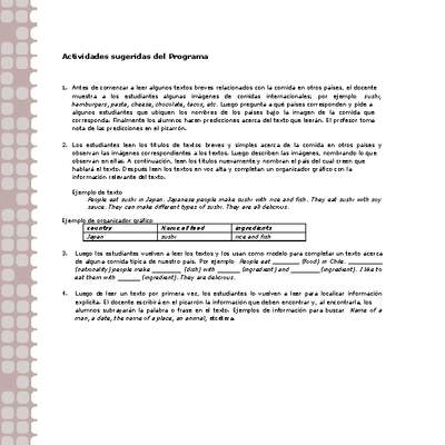 Actividades sugeridas Unidad 1 Actividades sugeridas Unidad 1