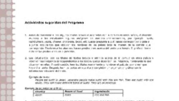 Actividades sugeridas Unidad 1 Actividades sugeridas Unidad 1