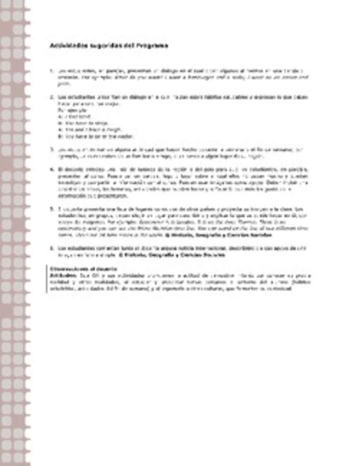 Actividades sugeridas Unidad 1 Actividades sugeridas Unidad 1