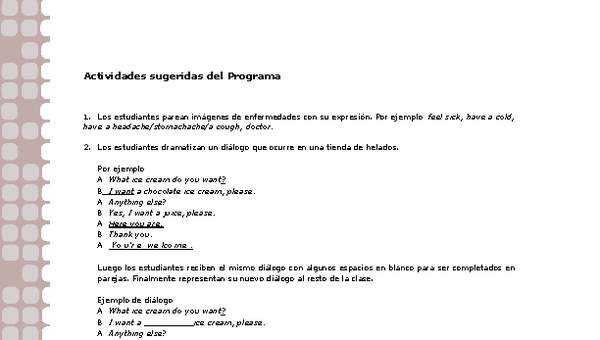 Actividades sugeridas Unidad 1 Actividades sugeridas Unidad 1