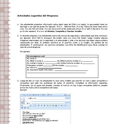 Actividades sugeridas Unidad 1 Actividades sugeridas Unidad 1