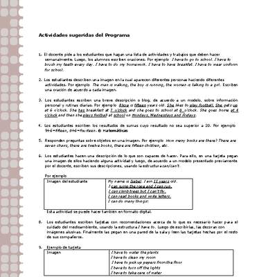 Actividades sugeridas Unidad 1 Actividades sugeridas Unidad 1