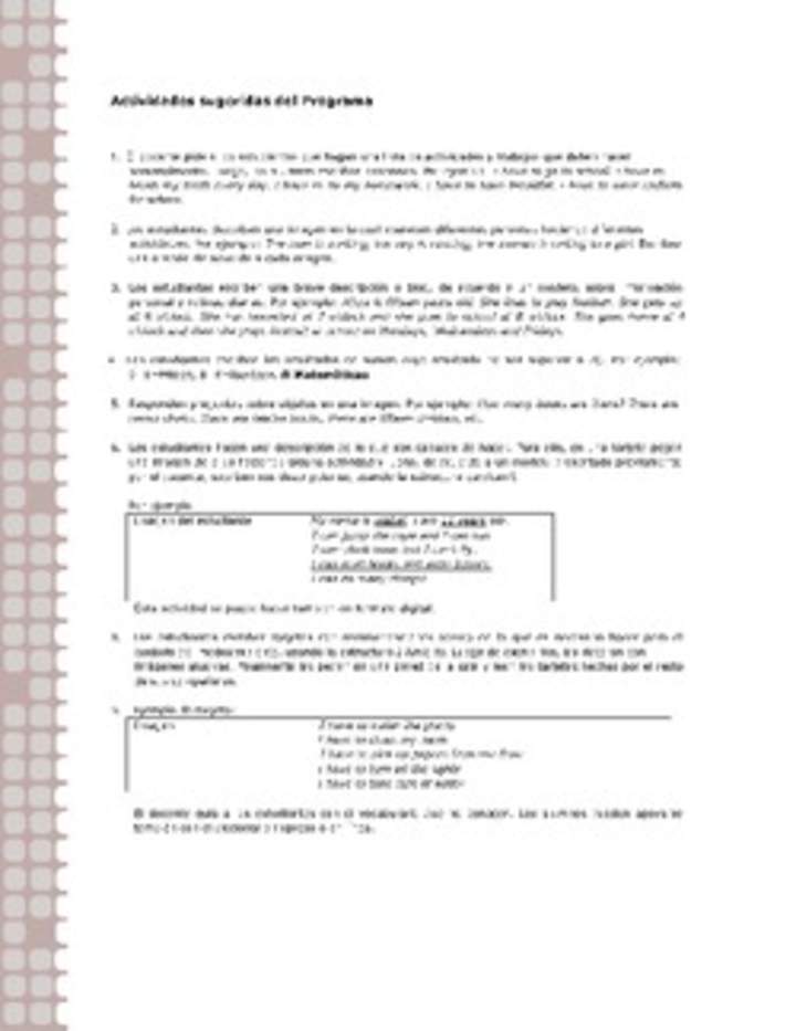 Actividades sugeridas Unidad 1 Actividades sugeridas Unidad 1