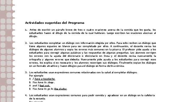Actividades sugeridas Unidad 1 Actividades sugeridas Unidad 1