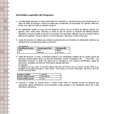 Actividades sugeridas Unidad 2 Actividades sugeridas Unidad 2