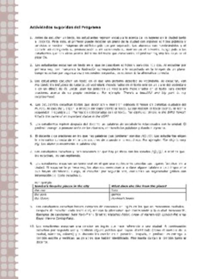 Actividades sugeridas Unidad 2 Actividades sugeridas Unidad 2