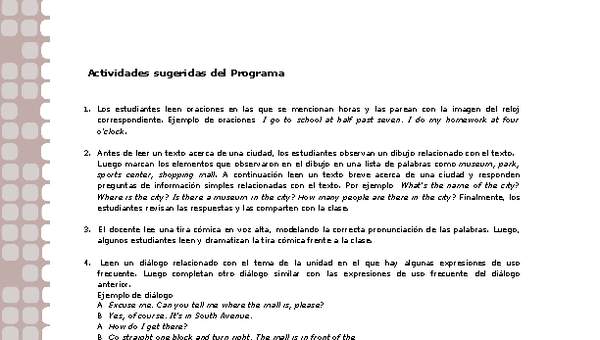 Actividades sugeridas Unidad 2 Actividades sugeridas Unidad 2