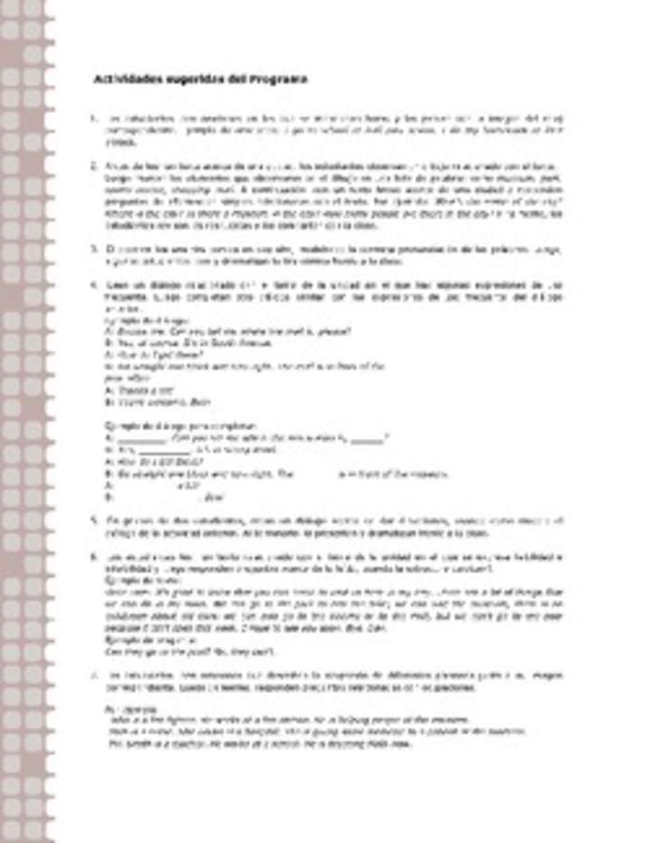 Actividades sugeridas Unidad 2 Actividades sugeridas Unidad 2