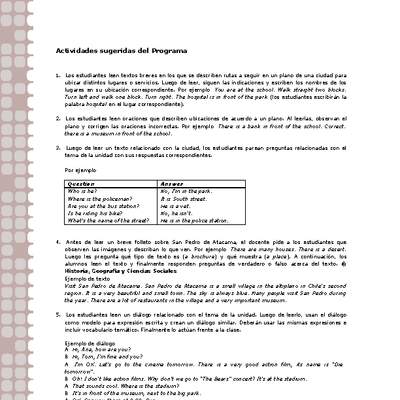 Actividades sugeridas Unidad 2 Actividades sugeridas Unidad 2