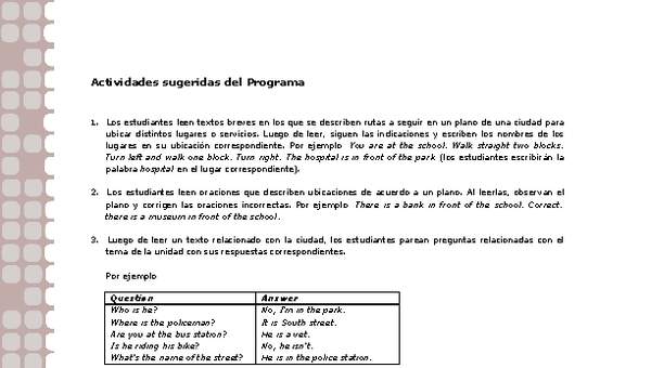 Actividades sugeridas Unidad 2 Actividades sugeridas Unidad 2