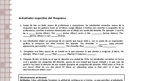 Actividades sugeridas Unidad 2 Actividades sugeridas Unidad 2