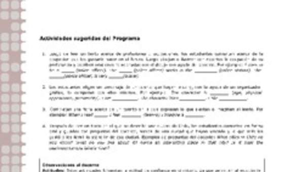 Actividades sugeridas Unidad 2 Actividades sugeridas Unidad 2