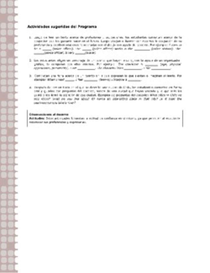 Actividades sugeridas Unidad 2 Actividades sugeridas Unidad 2