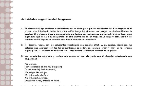 Actividades sugeridas Unidad 2 Actividades sugeridas Unidad 2