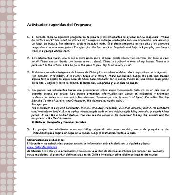 Actividades sugeridas Unidad 2 Actividades sugeridas Unidad 2