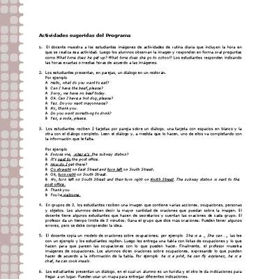 Actividades sugeridas Unidad 2 Actividades sugeridas Unidad 2