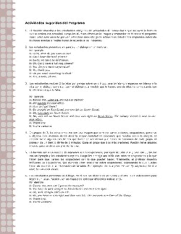 Actividades sugeridas Unidad 2 Actividades sugeridas Unidad 2