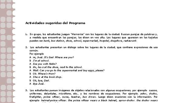 Actividades sugeridas Unidad 2 Actividades sugeridas Unidad 2