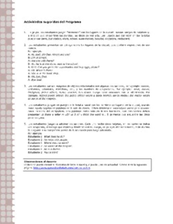 Actividades sugeridas Unidad 2 Actividades sugeridas Unidad 2