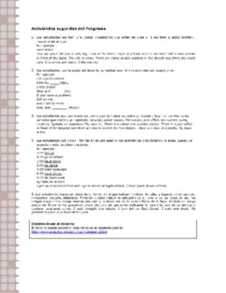 Actividades sugeridas Unidad 2 Actividades sugeridas Unidad 2