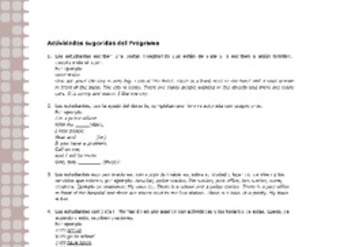 Actividades sugeridas Unidad 2 Actividades sugeridas Unidad 2